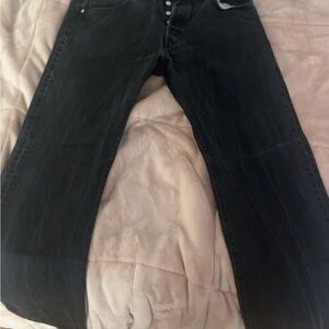 Levi's Men's Dark Black Straight Jeans